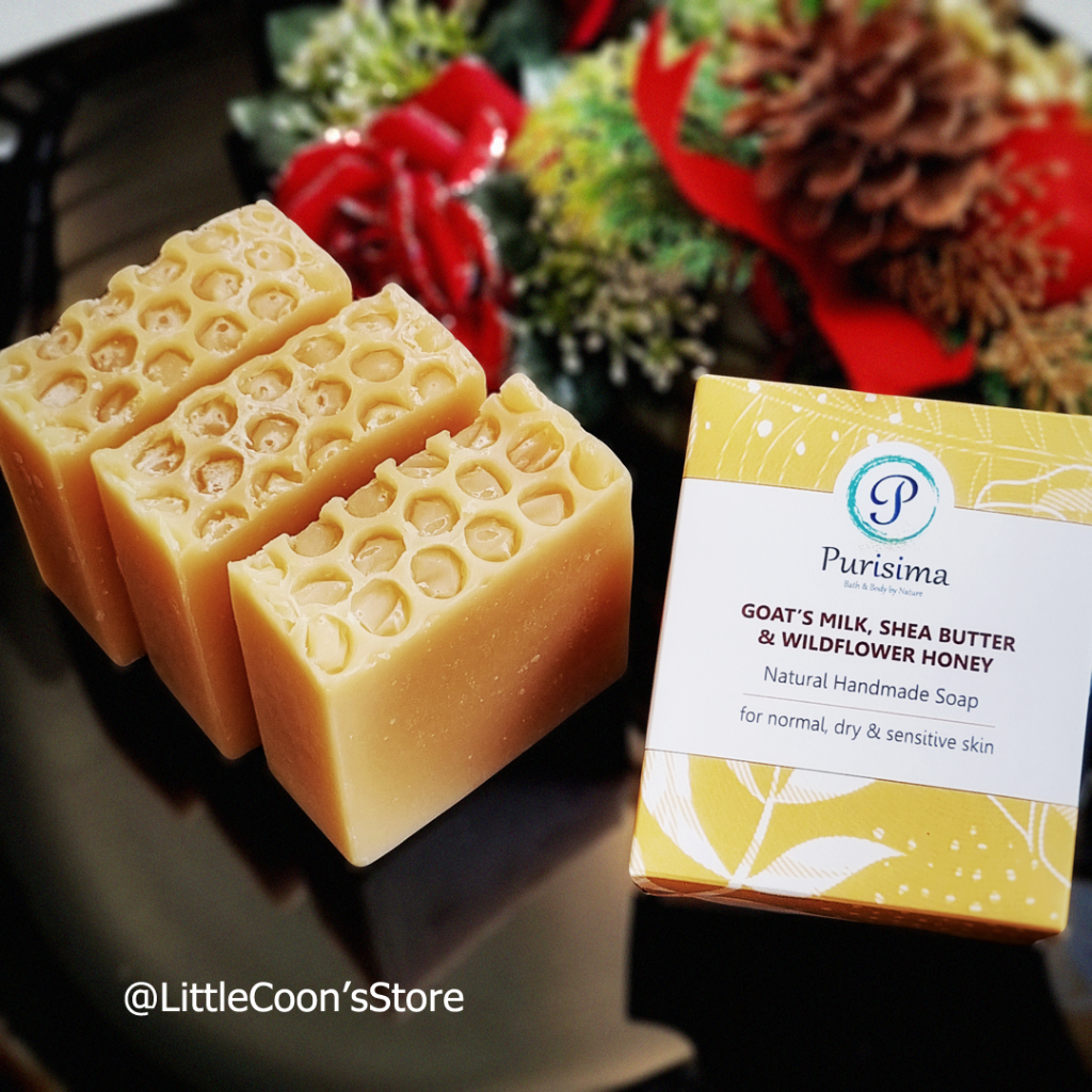 Purisima Goat Milk Shea & Organic Honey Handmade Soap Bar Sabun Mandi Natural Susu Kambing untuk Kul