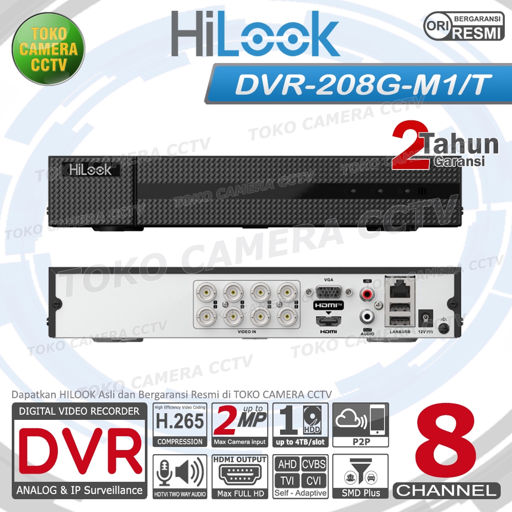 DVR RECORDER CCTV HILOOK 8 CHANNEL CCTV HILOOK 8CH 2MP