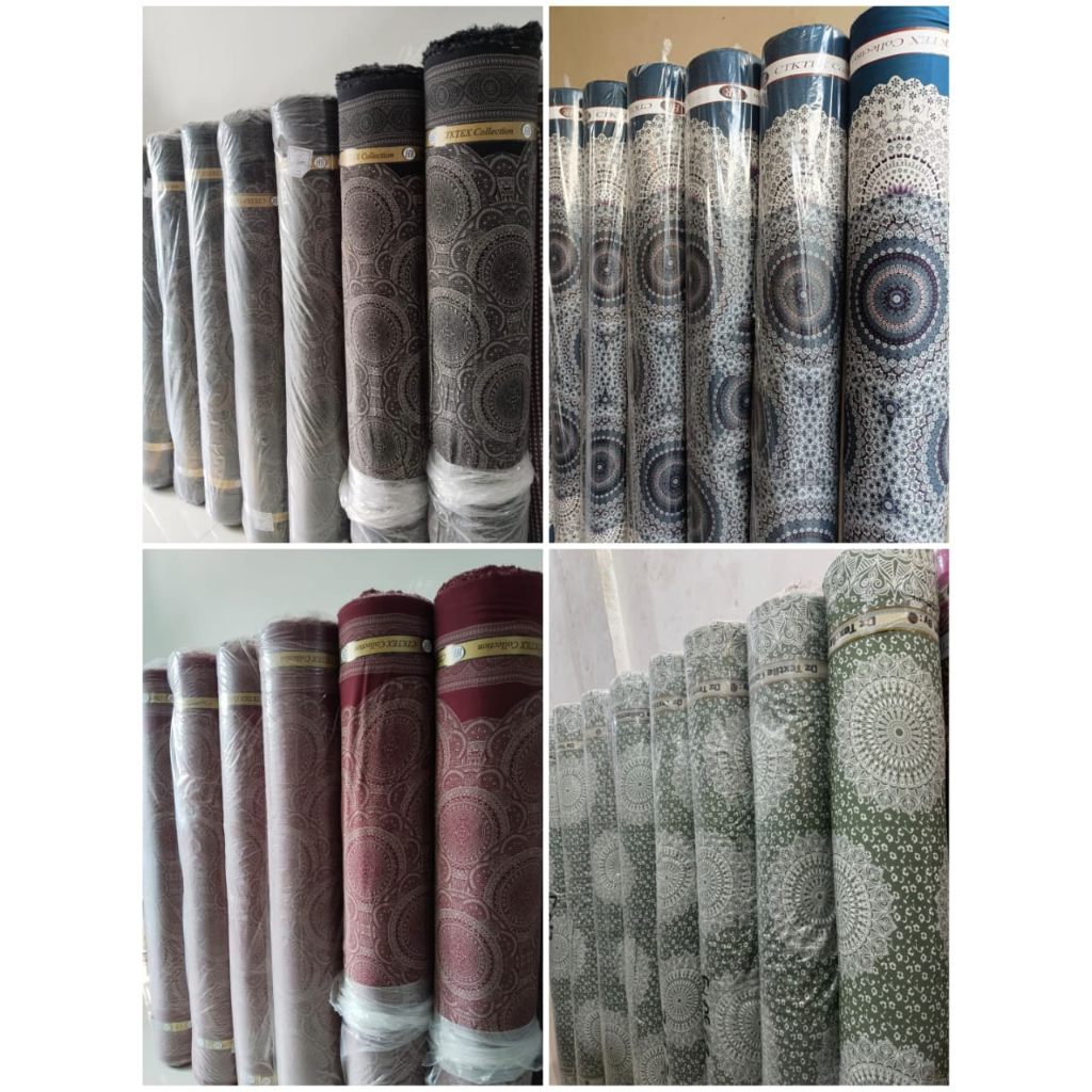 Kain Katun Rayon Viscose Motif Burung Merak (0,5 Meter)