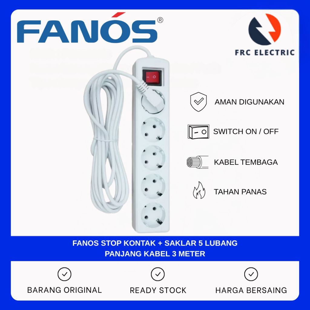 STOP KONTAK - STOP KONTAK 5 LUBANG - STOP KONTAK KABEL - STOP KONTAK ARDE - TERMINAL LISTRIK 5 LUBAN