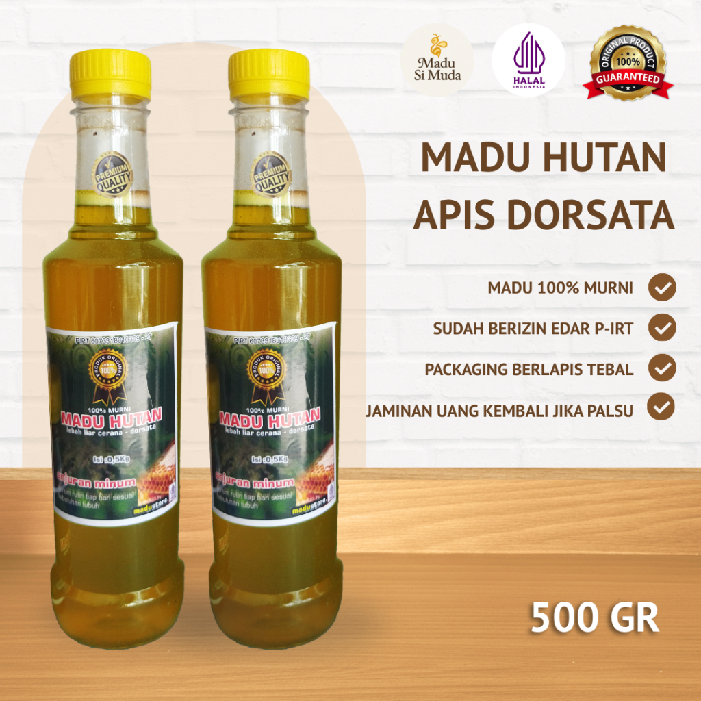 Madu Hutan Lebah Apis Dorsata 500gr Madu Murni 100% Asli Raw Honey Halal Madu Hutan Banyuwangi