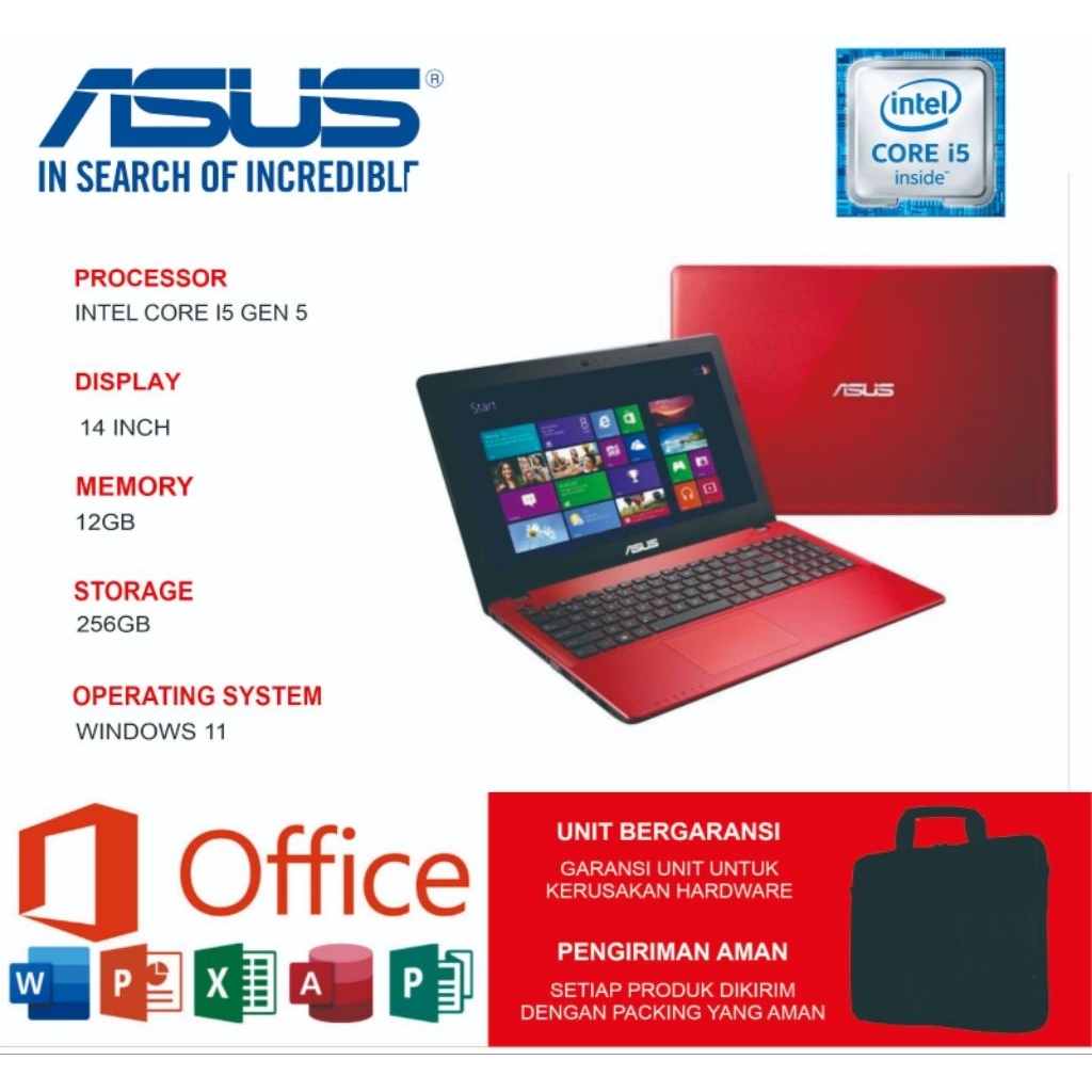 laptop asus x455l ram 12 ssd 256