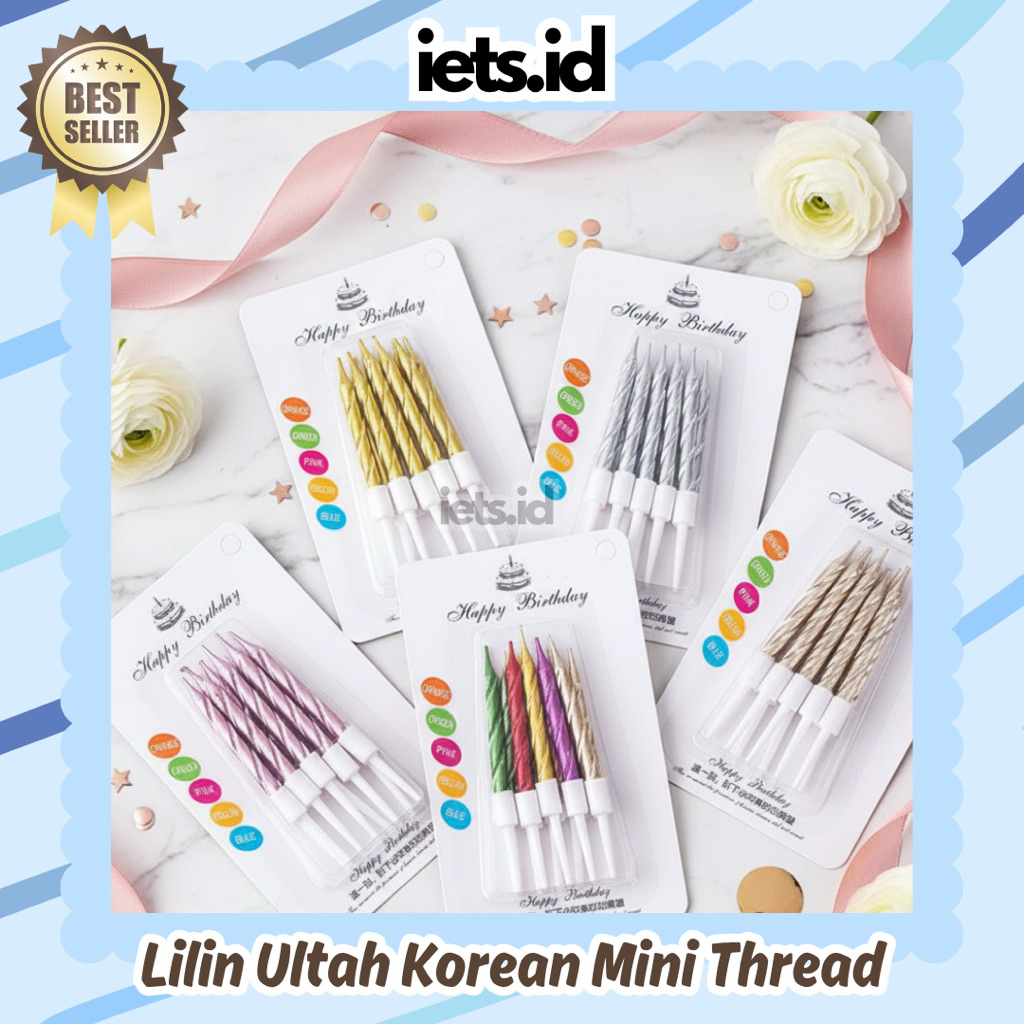 (IT) Lilin Thread Mini Korean Lilin Ulang Tahun Lilin Ultah Aesthetic
