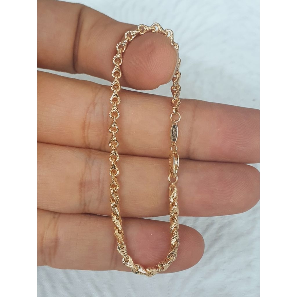 gelang rantai medan polos emas 70% 700 70 % 16k