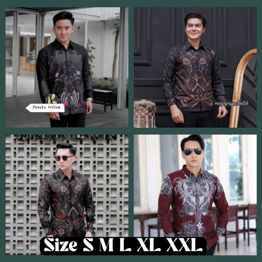 KEMEJA BATIK PRIA LENGAN PANJANG KEREN UKURAN S M L  XL XXL