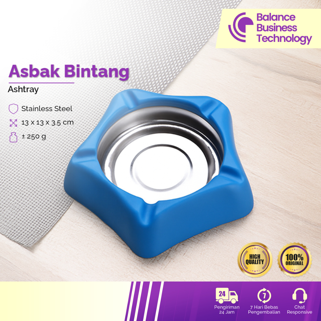 KING BALANCE Asbak Rokok Stainless/ Tempat Rokok Bentuk Bintang/ Asbak Bintang Tempat Puntung Rokok 