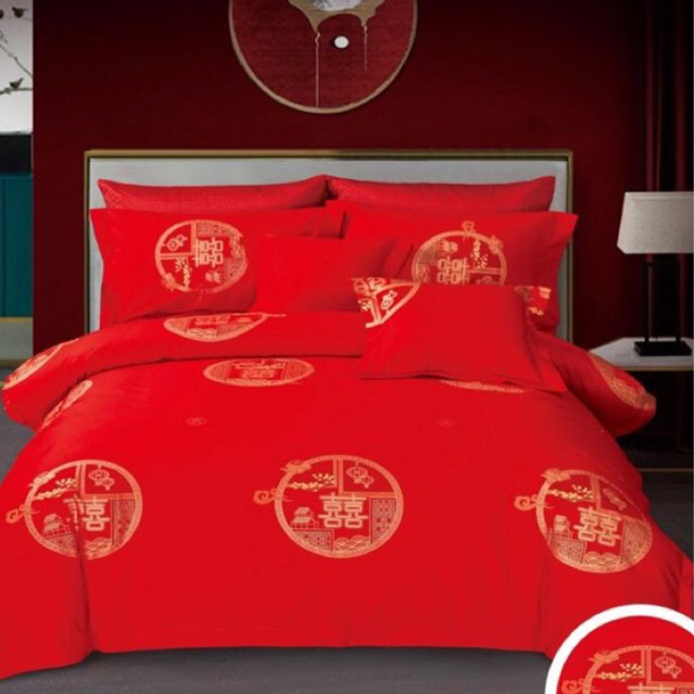 BIOSIBEDDING SPREI SUANGXI KATUN JEPANG ORIGINAL CUSTOM SEMUA SIZE - SPREI MERAH CHINESE WEDDING BIS
