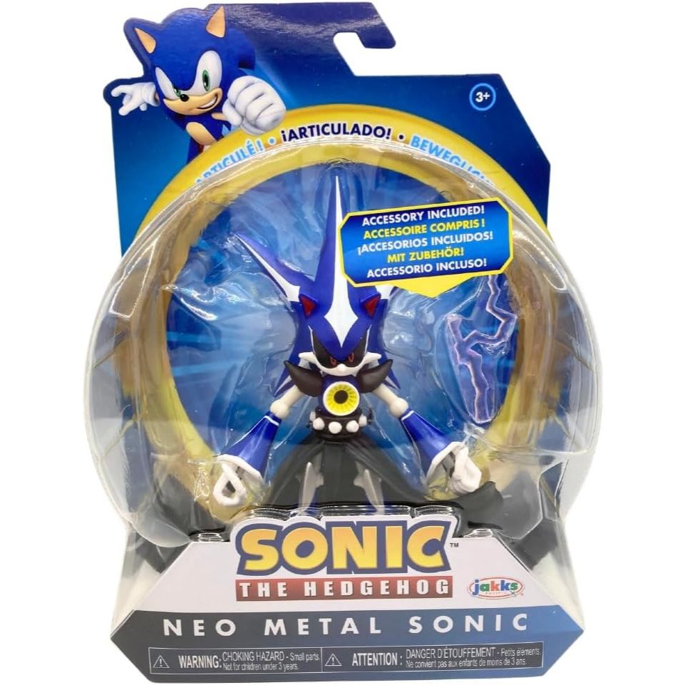 Jakks Pacific Sonic the Hedgehog 10cm Neo Metal Sonic Figure with Electric Wand Accessory