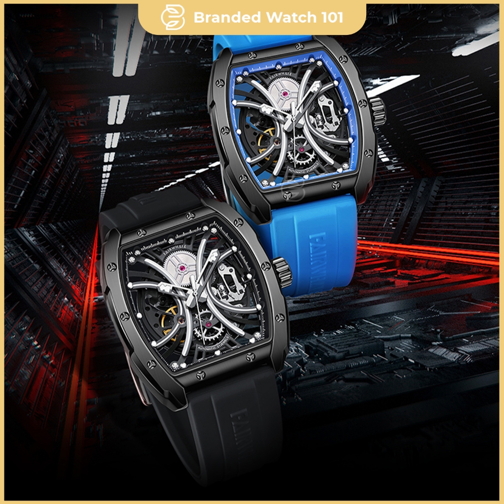 ORIGINAL Jam Tangan Pria Mark Fairwhale 6560 Men Luxury Skeleton Tourbillon Automatic Watch