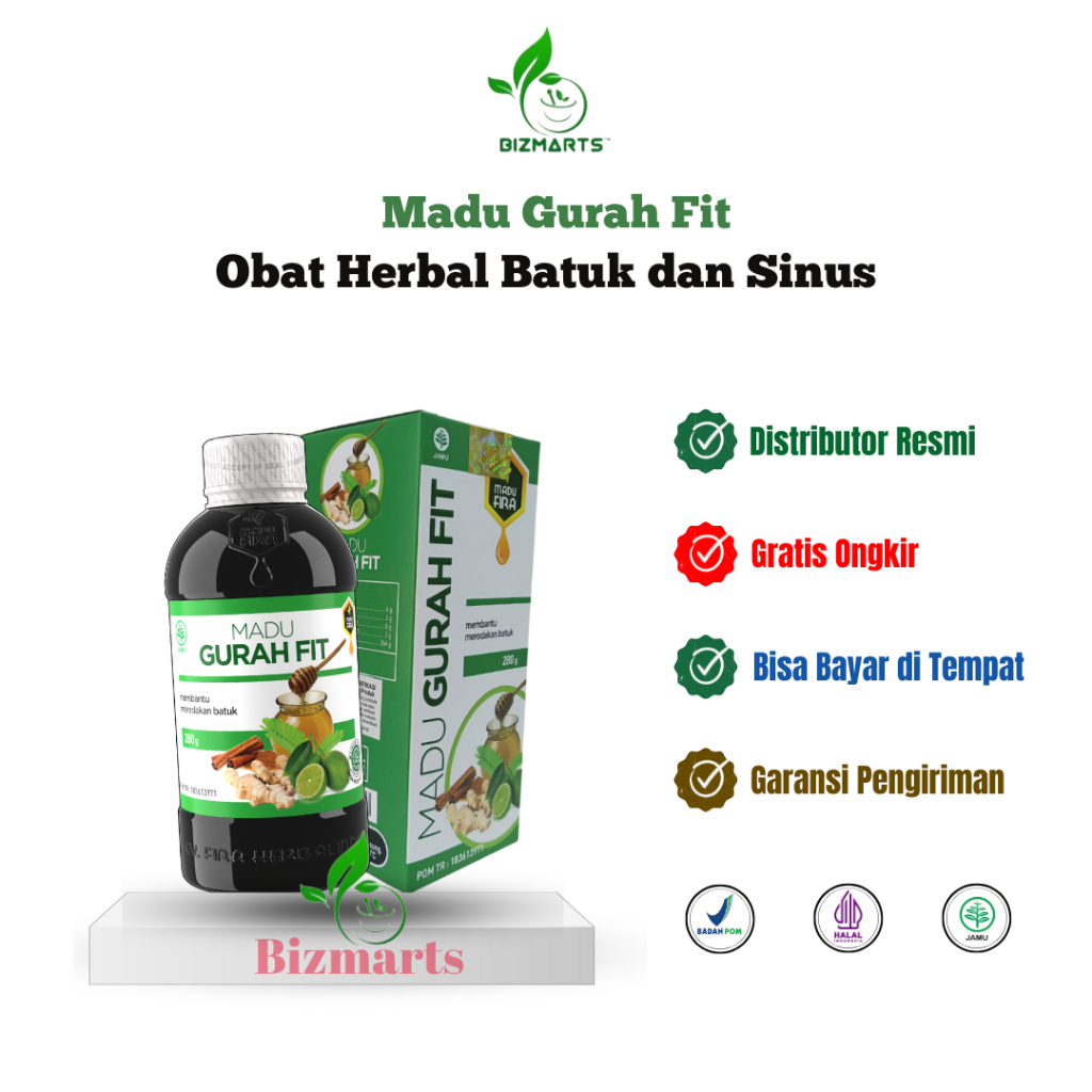 Madu Gurah Fit Original Asli Herbal Obat Batuk, Sinus, Radang Tenggorokan Untuk Dewasa & Anak
