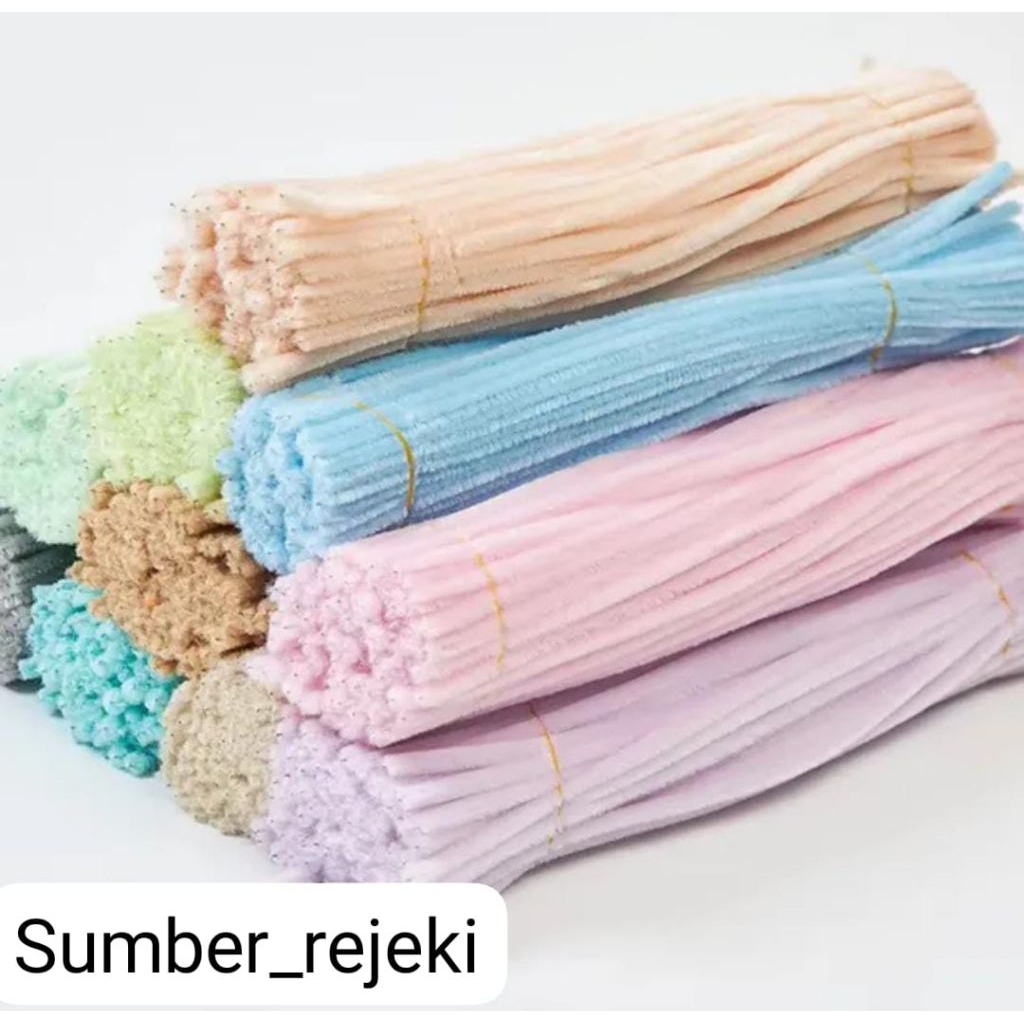 Bulu Mercy Pastel Pipe Cleaner Bahan Kerajinan 25 Biji