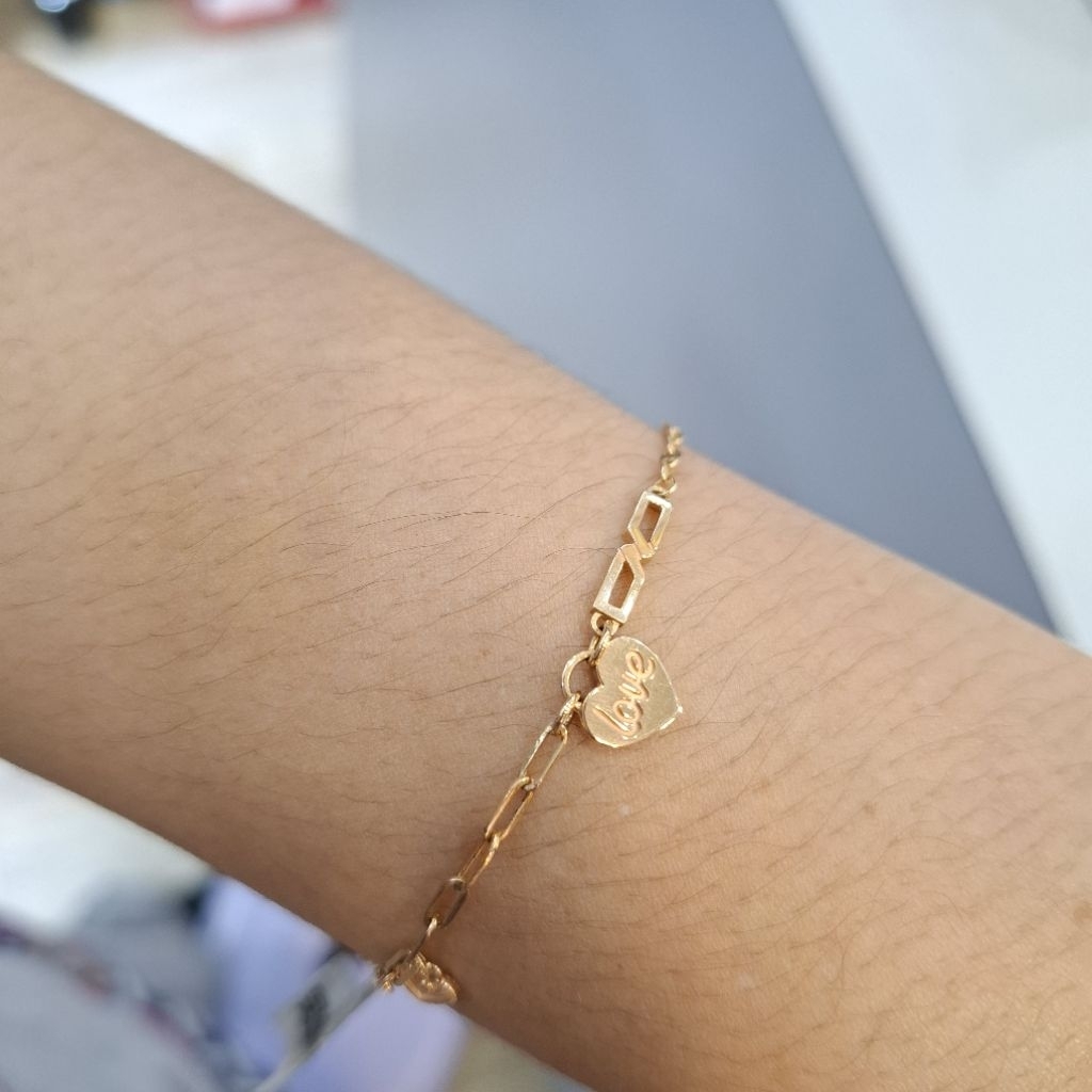 CHIBIGOLD LOKASARI-gelang tangan rantai gandulan emas750 kadar 17k