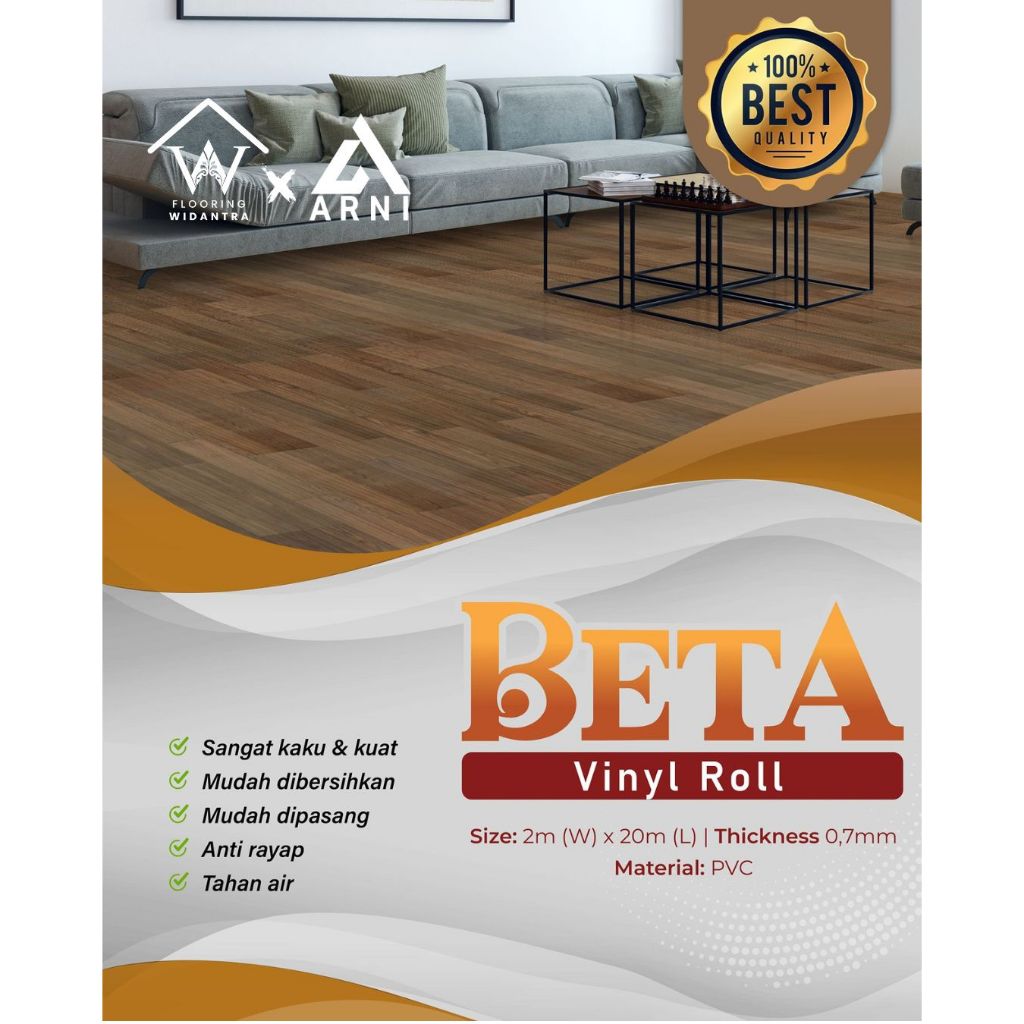 Vinyl Roll BETA Motif Kayu Tebal 0,7mm / Karpet Lantai Vinyl Motif Marmer