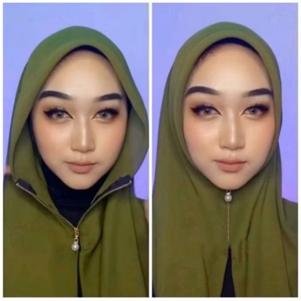 hijab instant resleting/kerudung polos bella ziper