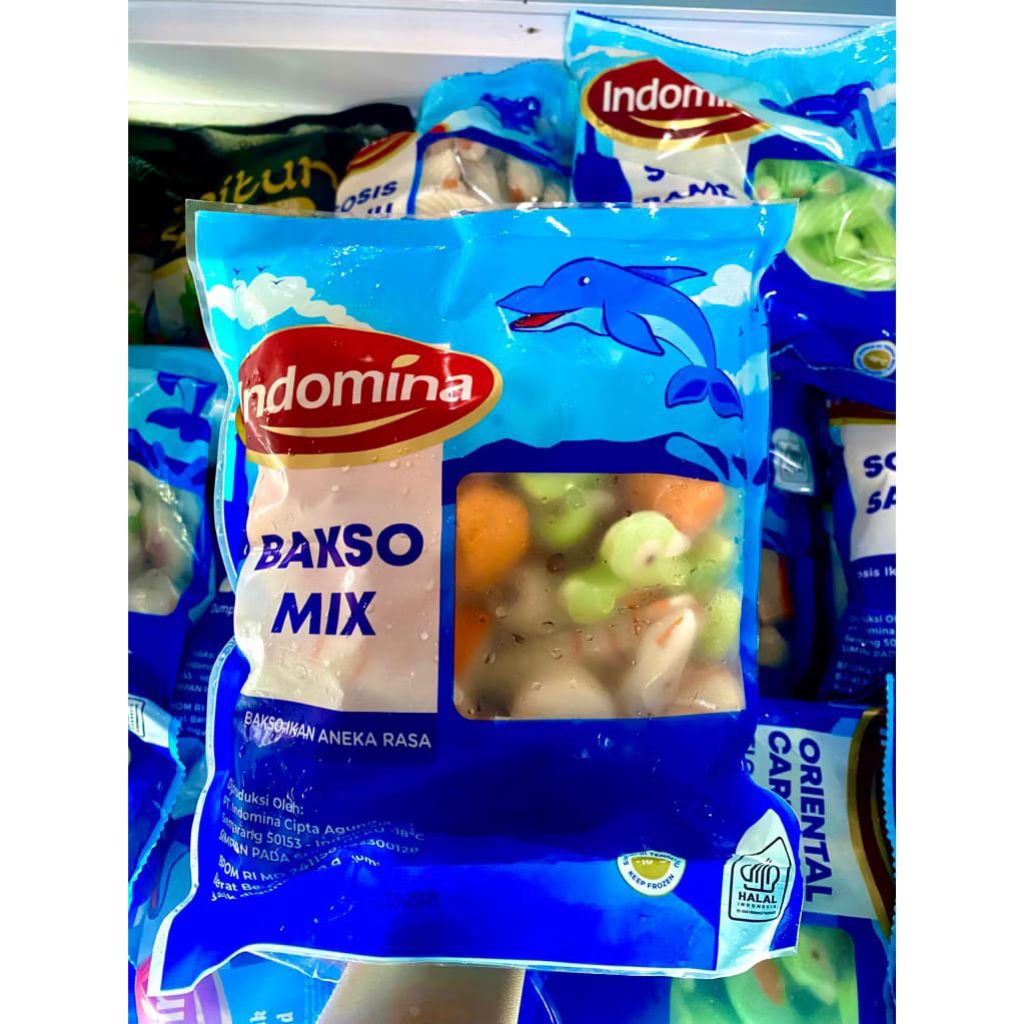 INDOMINA bakso mix 500gr / bakso ikan mix frozen
