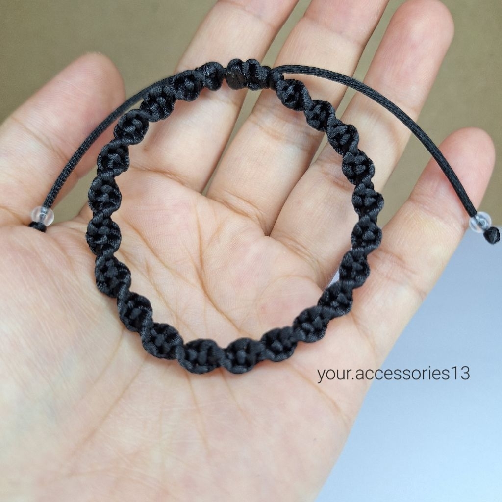 Gelang polos hitam pria model serut Gelang Couple pasangan