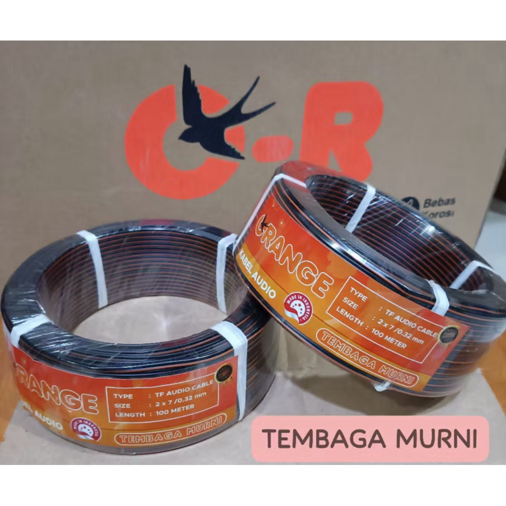 KABEL walet Orange Tembaga Murni Original 100 Meter / kabel audio walet / kabel makita / kabel audax