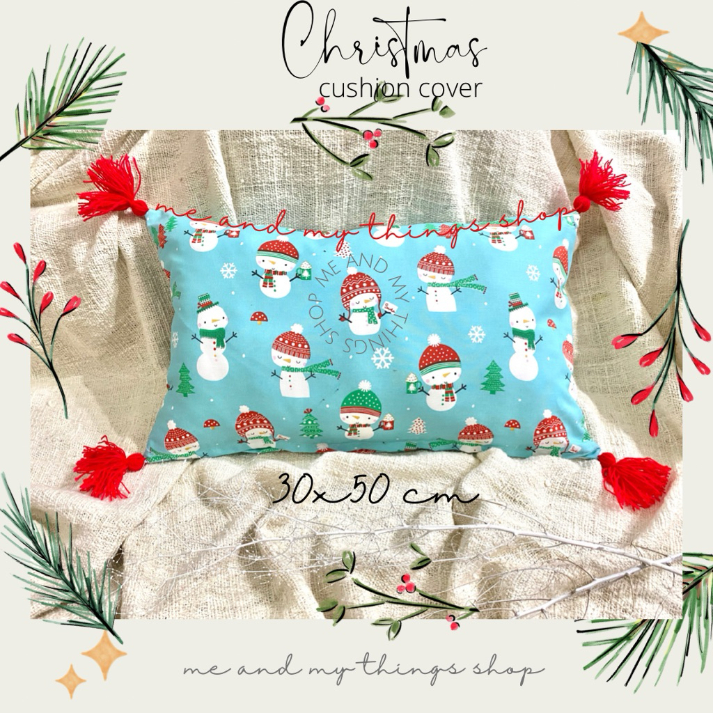 Sarung bantal sofa motif natal nuansa Christmas Dekorasi Natal