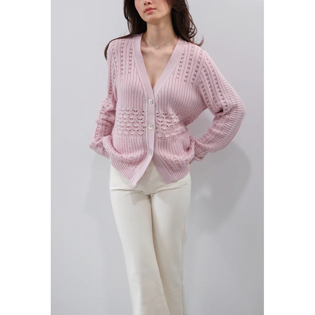 Siap Kirim Duma Sandre Cardigan Pink