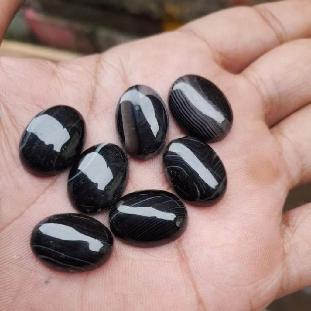 Batu Akik Natural Sulaiman Hitam 18x13mm Terbaik