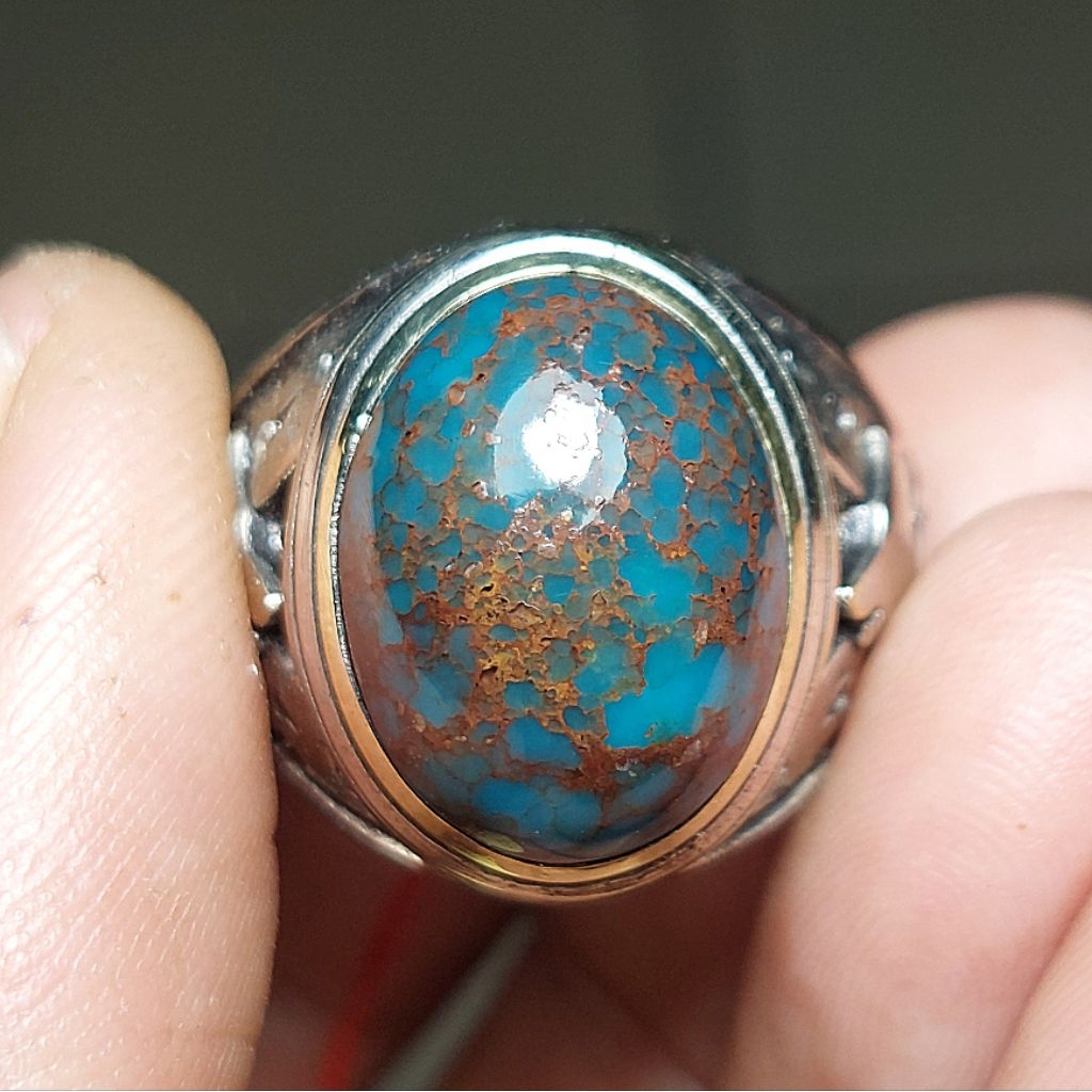 Pirus mesir Natural Royal blue telor remek beras wutah MUMBUL 16×12×8 mm [5Sd02311]