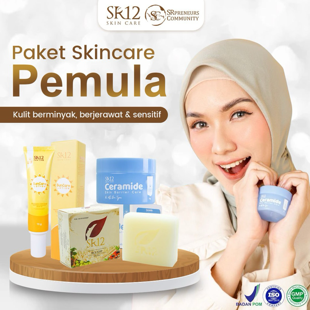 paket basic skincare sr12 kulit berminyak, berjerawat, & sensitif