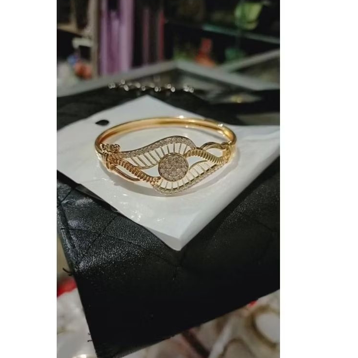 gelang Bangkok lapis emas bunga mewah