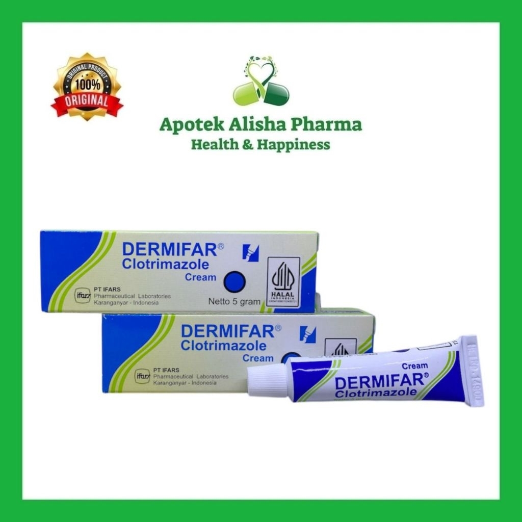 Dermifar Clotrimazole Cream 10gr dan 5gr Salep Gatal Jamur dan Panu