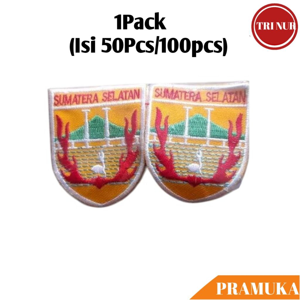 1Pack(Isi 100pcs) Bed Kwarda Sumatera Selatan Bordir / Badge Kwarda Pramuka Provinsi Sumatera Selata