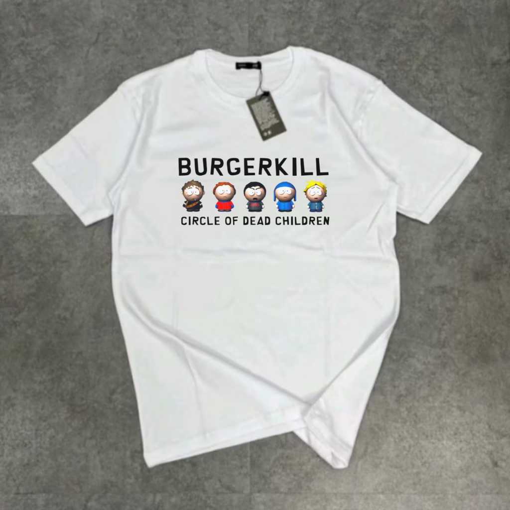 Kaos Burgerkill Putih 100% Katun Combad 24s Premium | Kaos Band Burgerkill | Kaos Putih Pria | Kaos 
