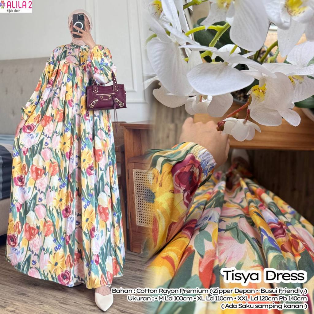Tisya Dress Original Alila2 Dress Catton Rayon Premium Dress Wanita Tisya Alila