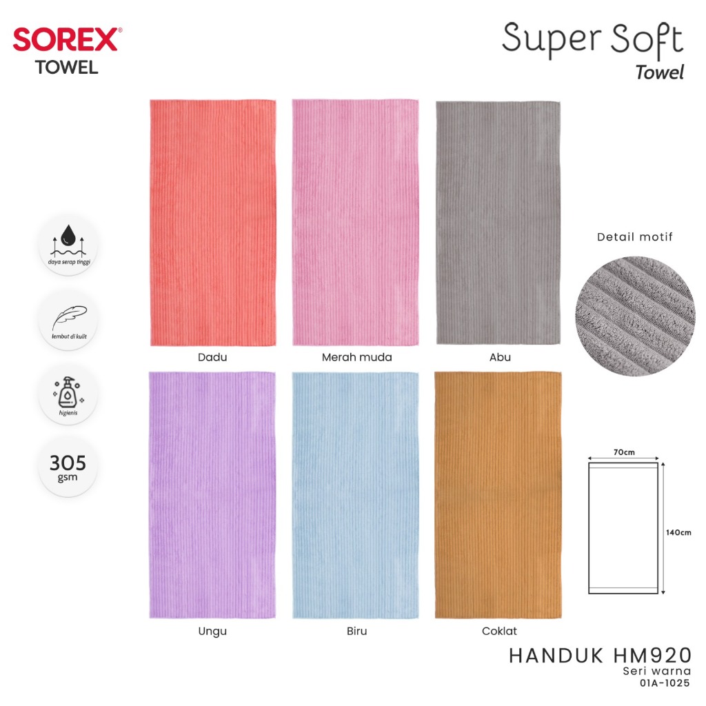 HANDUK SOREX HM920 BAHN PREMIUM SUPER BAGUS - Handuk Mandi Dewasa Sorex HM 920 - Sorex Handuk Mandi 