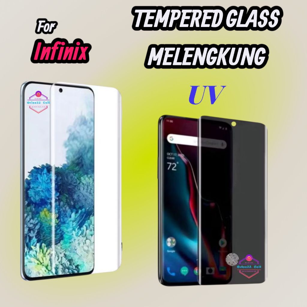 Tempered Glass Melengkung Uv Infinix Note Hot Zero 30 40 50 60 Pro Plus Ultra 4g 5g Anti Gores Pelin