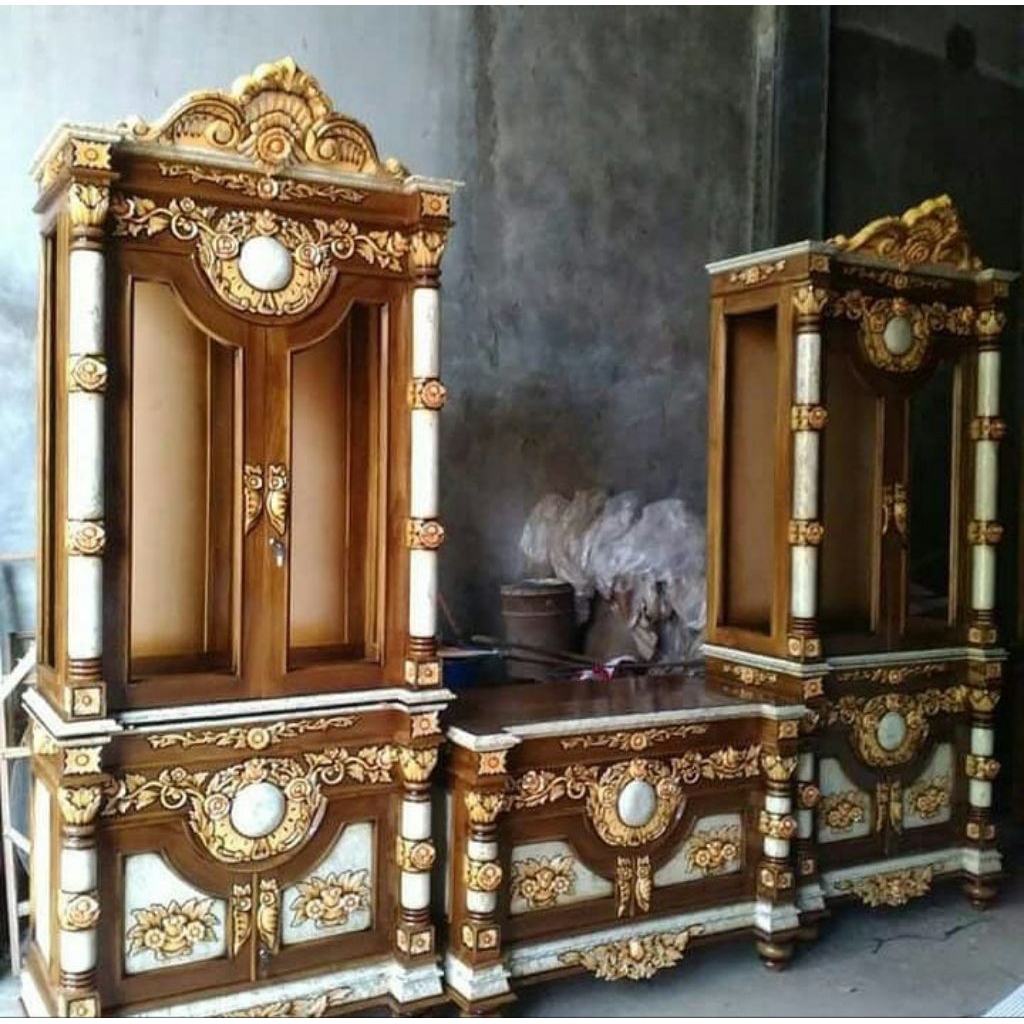 bufet tv kayu jati, bufet pisah ukir full kayu jati