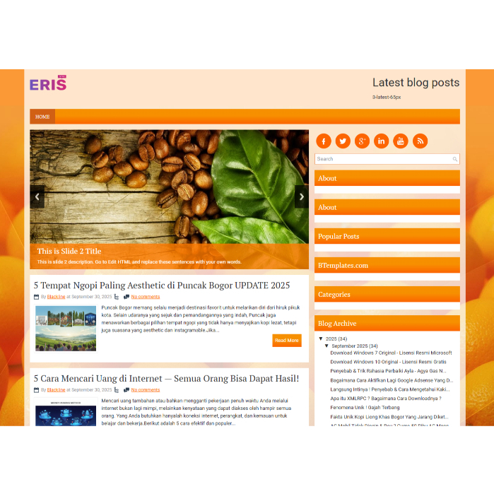 Tema Blogger Blogspot Profesional HEALTHY LIVING | Desain Elegan | Support Adsense