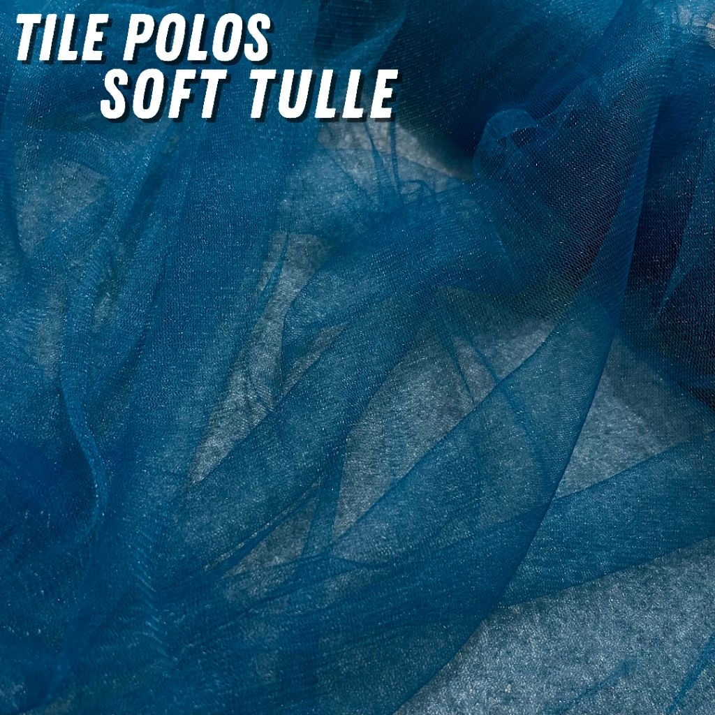 Kain Tile Polos Soft Tulle Premium  Bahan Halus Lembut Transparan Untuk Gaun Souvenir Kebaya Meteran