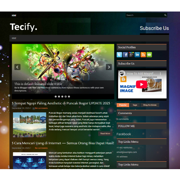 Tema Blogger Blogspot Profesional THE MIX | Desain Elegan | Support Adsense
