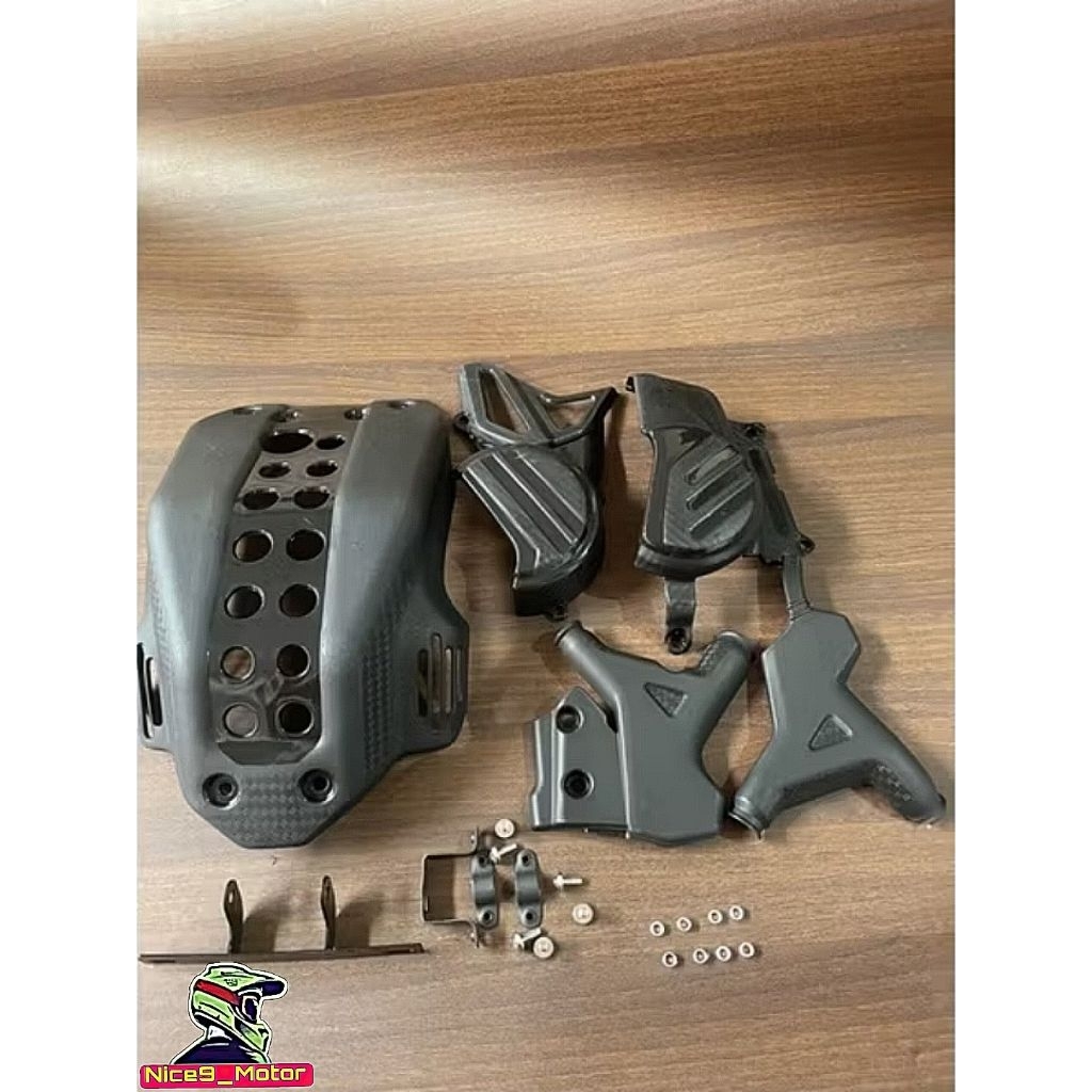 Engine Guard CRF 150L Tutup Mesin CRF 150L Set Cover Kiri Kanan Plus Tutup Rangka & Breket Plat Nomo