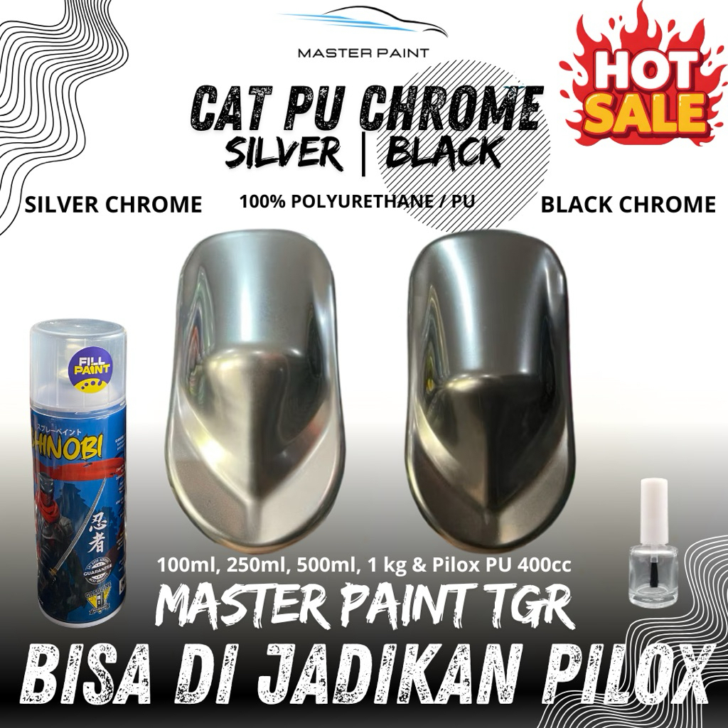 (BISA DIJADIKAN PILOX) Cat PU Black Chrome effect Spider SPC 99 | Cat Silver Chrome effect | Cat Chr