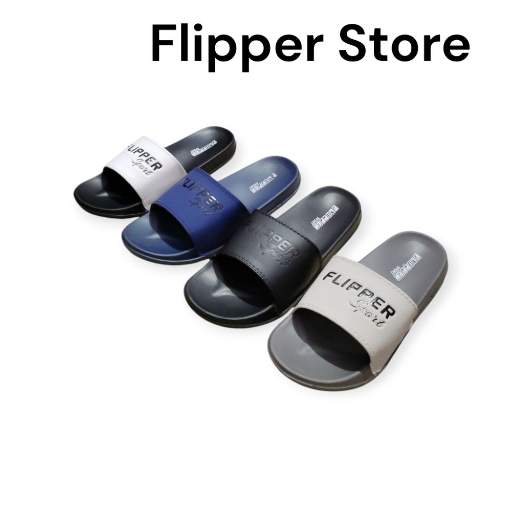 FLIPPER - Sandal karet Pria Sandal Slop Pria Slip on ringan anti slip