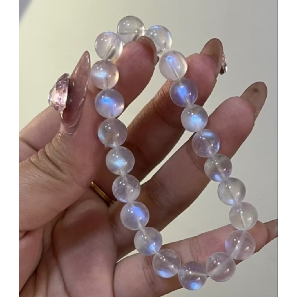 gelang batu akik kalimaya india 8 mm jarong biru