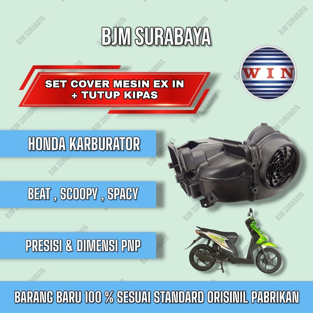 Set Tutup Cover Mesin Beat Karbu Scoopy Karbu Spacy Karbu WIN | cover mesin | pelindung protector me