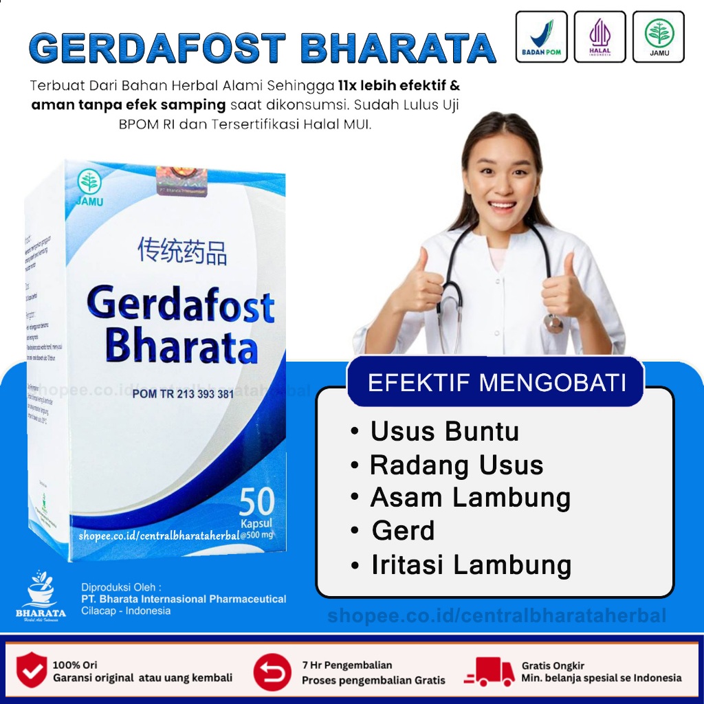 Obat Usus Buntu Ampuh GERDAFOST BHARATA Obat Magh Akut Kronis Paling Ampuh