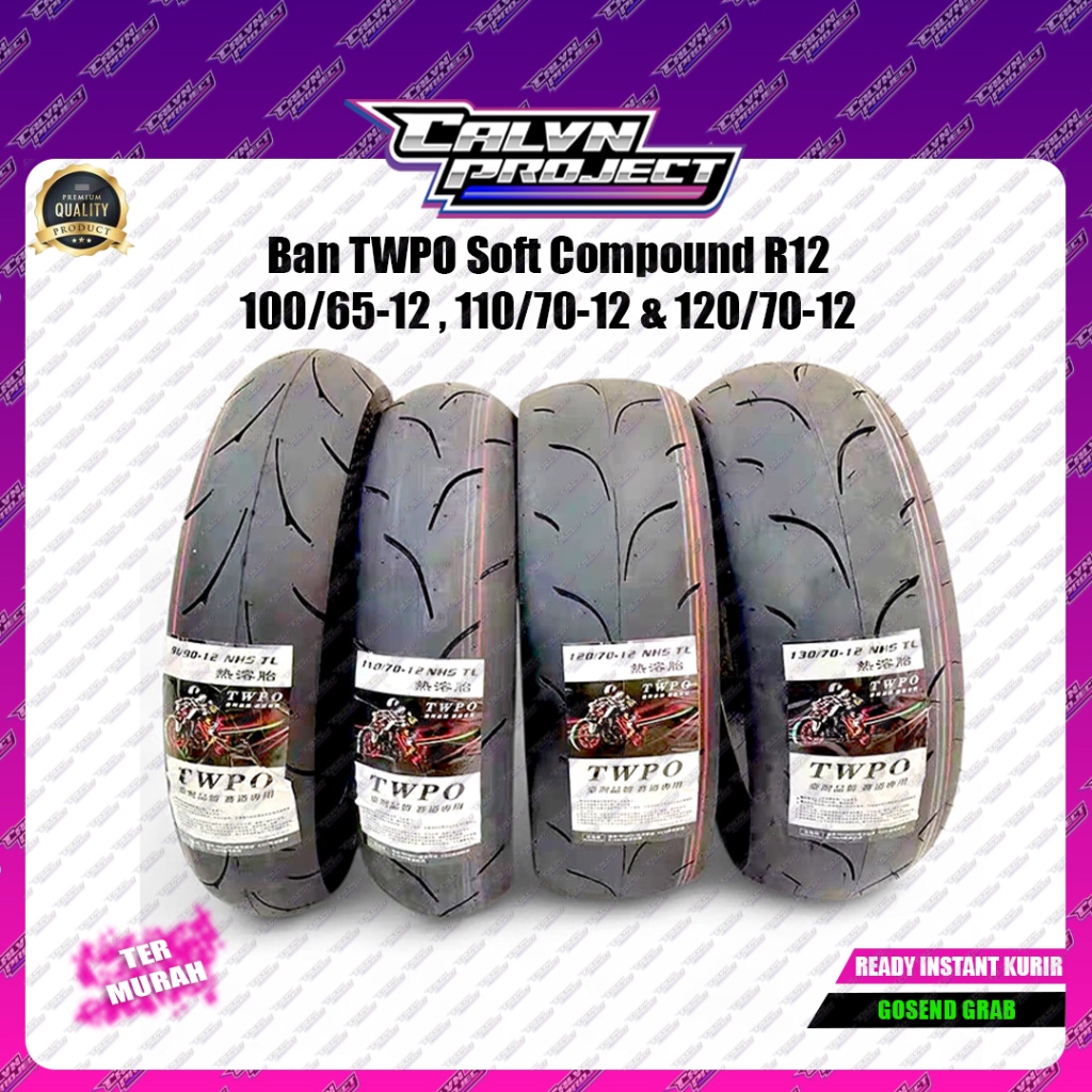 Ban TWPO Soft Compound R12, 100/65-12 , 110/70-12 & 120/70-12
