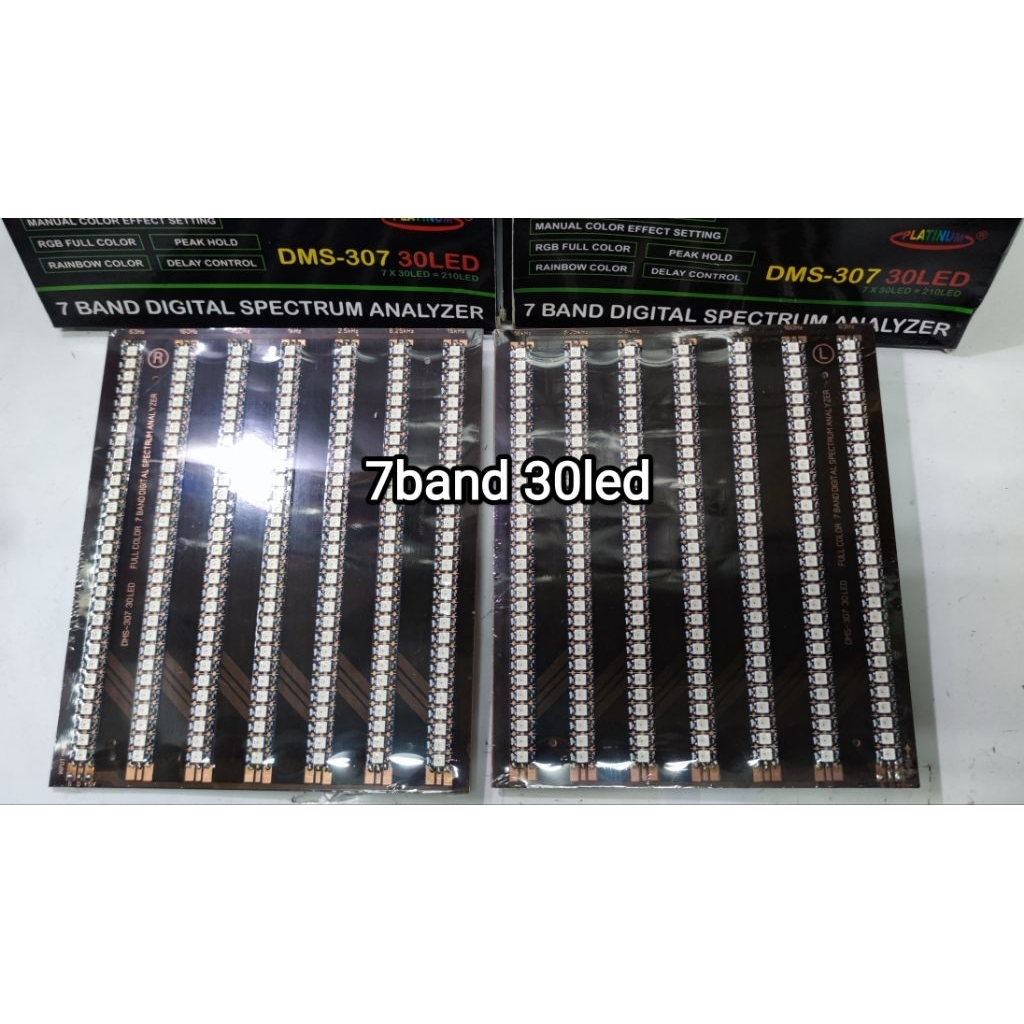 (SATU PASANG) Spectrum Digital Analizer 7band 30 LED DMS 307 PLATINUM (LEFT + RIGHT)