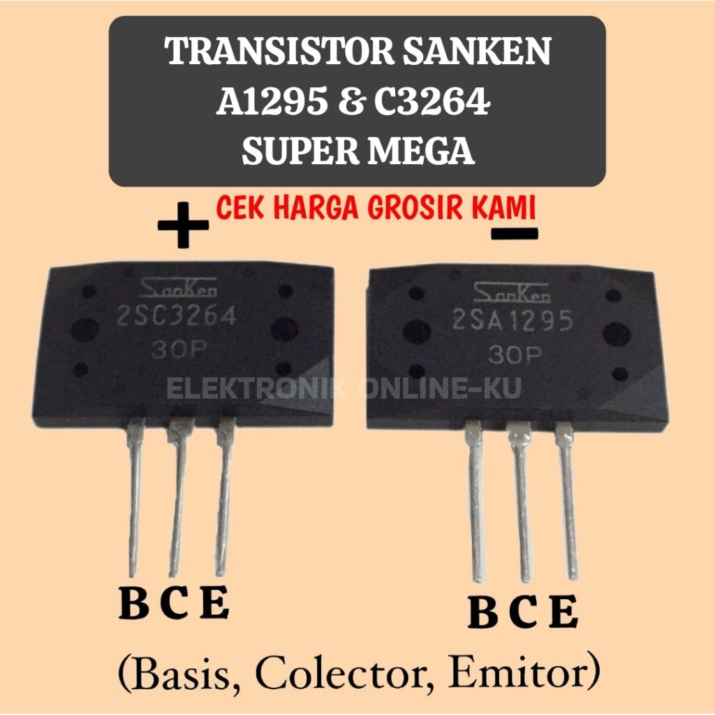 TRANSISTOR SANKEN A1295 & C3264 SUPER MEGA