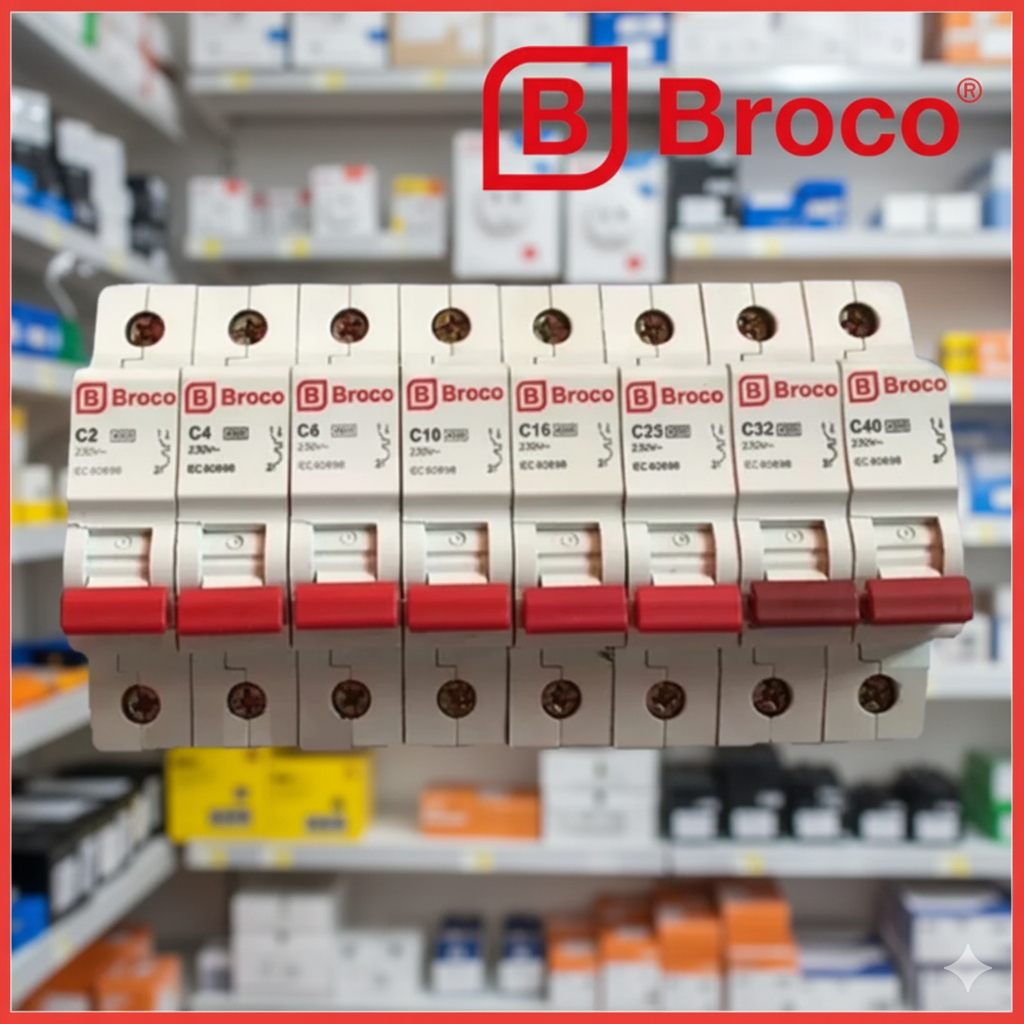 BROCO MCB 2 4 6 10 16 20 25 32 40 AMPERE SNI KUALITAS BAGUS ORIGINAL