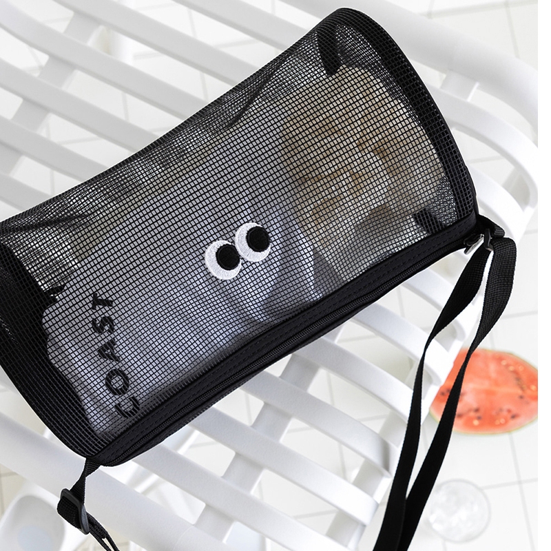 Tas Jaring Selempang Serbaguna Tas Jaring Jaring Pantai Lipat Portabel Tas Jaring Alat Selam