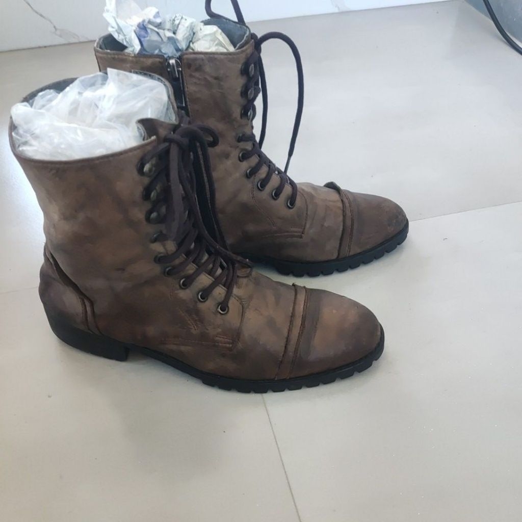 sepatu boots kulit bekas zise 42 insole 27
