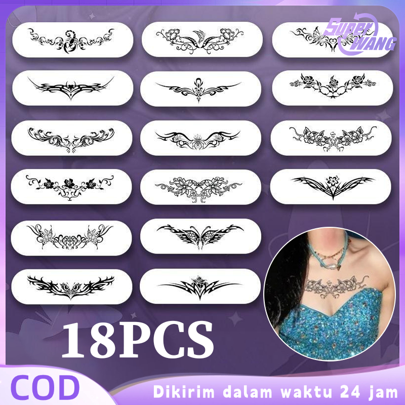 18pcs/set Tato Sementara Tato Kupu-Kupu Tato Temporer Stiker Tato Tato Butterfly Tato Badan Tato Sem